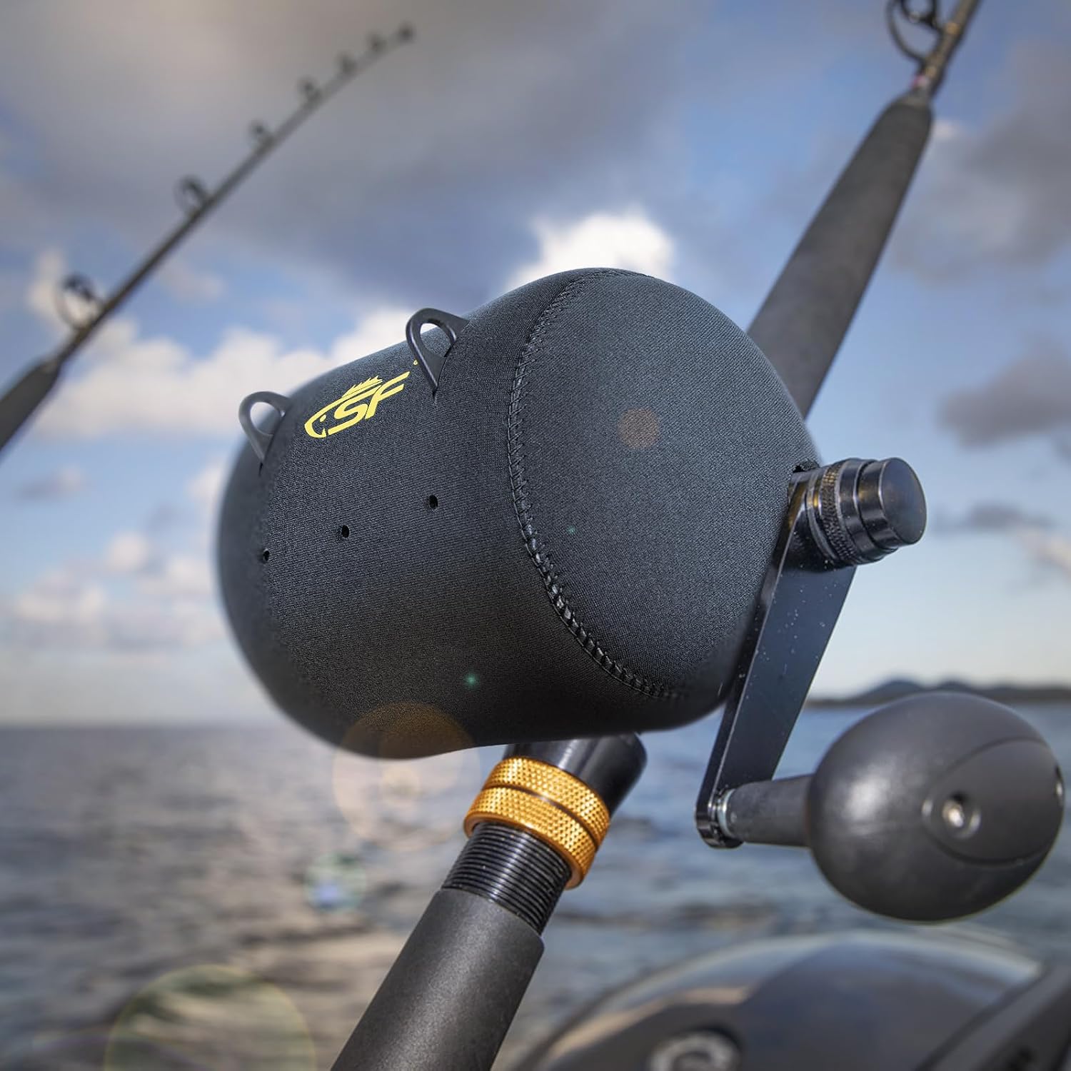 SF Neoprene Conventional Reel Covers Round Reel Case Protective Cover Shield Pouch, XXS/XS/S/M/L/XL/XXL Size, Black