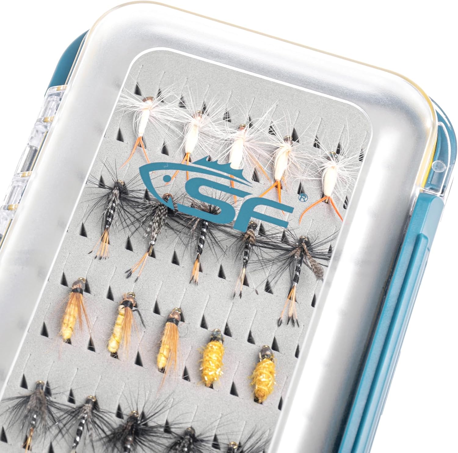 SF Waterproof Fly Box Double Sided Floating Fly Fishing Case Storage For Nymph Wet Dry Fly Flies Easy Grip Foam