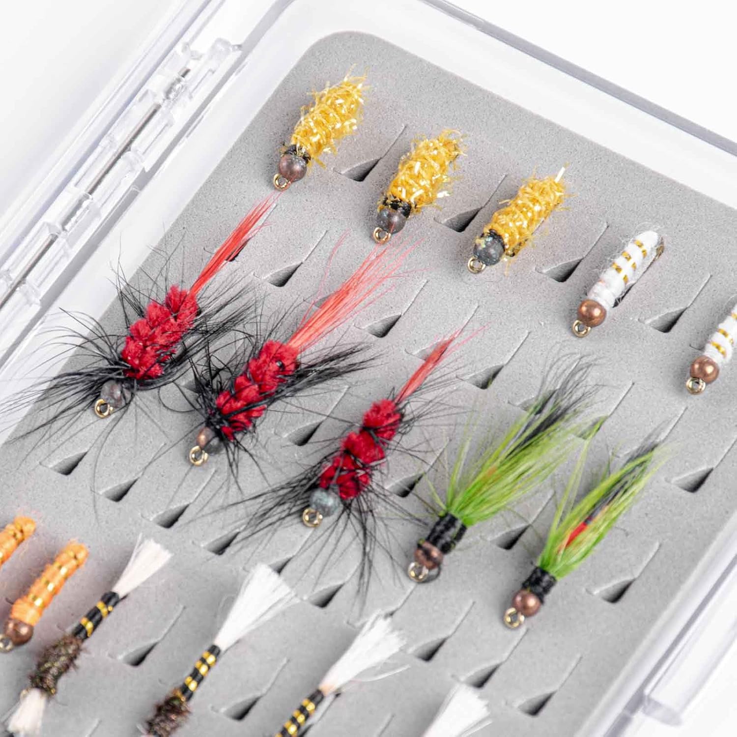 SF Slim Fishing Fly Box Thin Trout Flies Plastic Clear Fishing Box