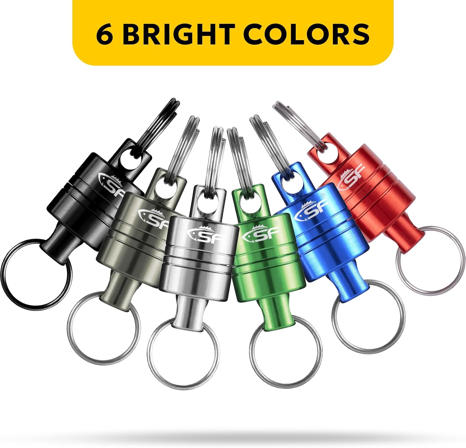 SF Strongest Magnetic Net Release Magnetic Keychain Fly Fishing Net Retractor Magnet Clip Holder Retractor with Retractable Coiled Lanyard Carabiner
