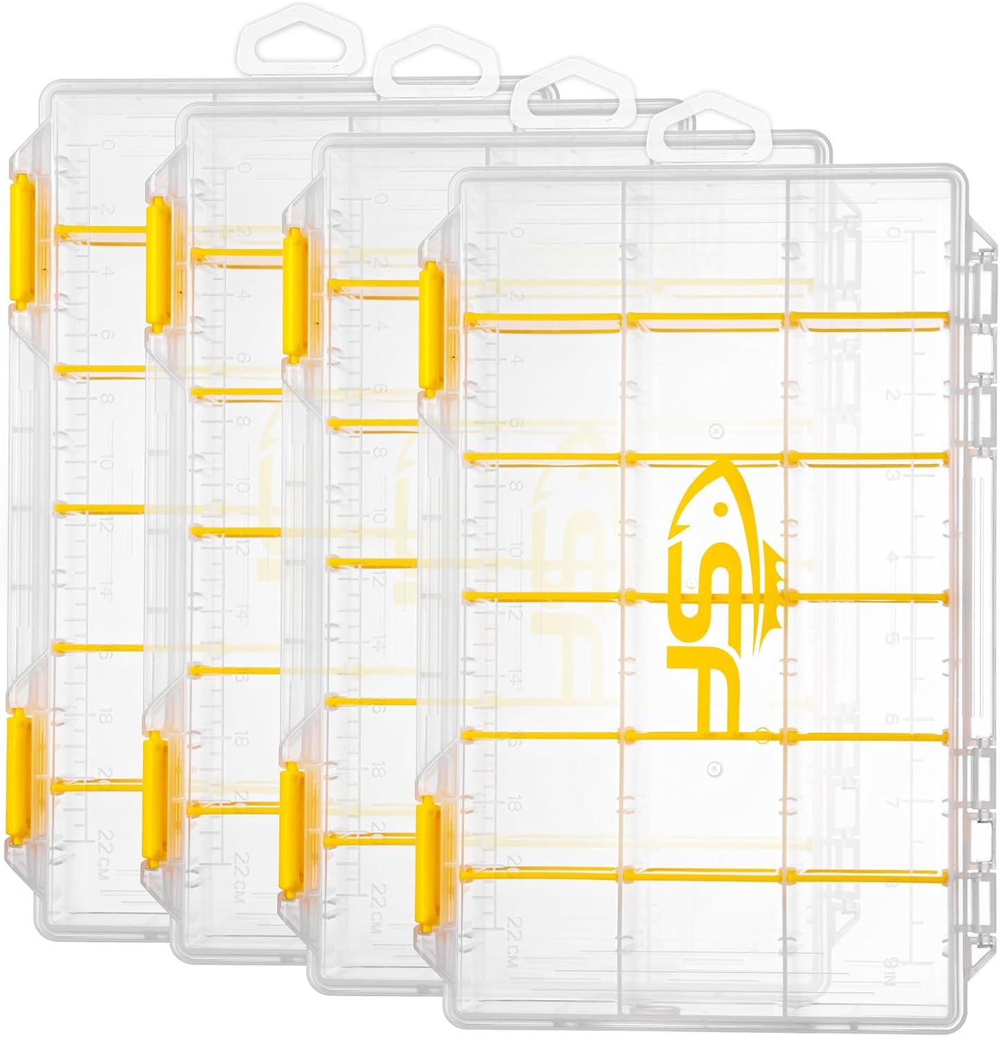 SF Tackle Box 3600 Plastic Tackle Trays Fishing Tackle Box Storage Organizer with Removable Dividers 2/4 Packs Lure Terminal Storage