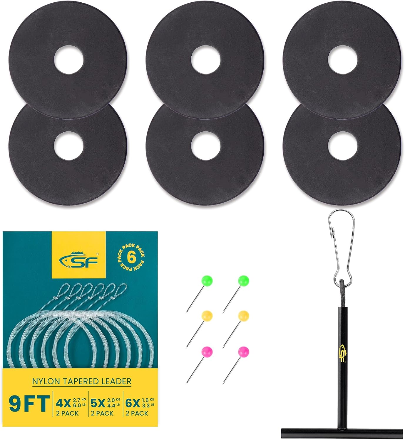 SF Pre-Tied Loop Fly Fishing Tapered Leader Nylon Clear Trout Freshwater Saltwater Bonefish Permit Bass Salmon Steelhead 7.5FT 9FT 10FT 12FT 15FT 0X 1X 2X 3X 4X 5X 6X 7X