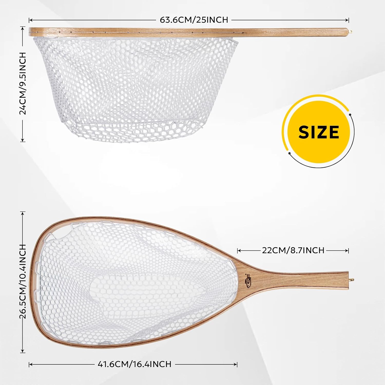 SF Fly Fishing Landing Net Soft Rubber Mesh Trout Net Catch and Release Net