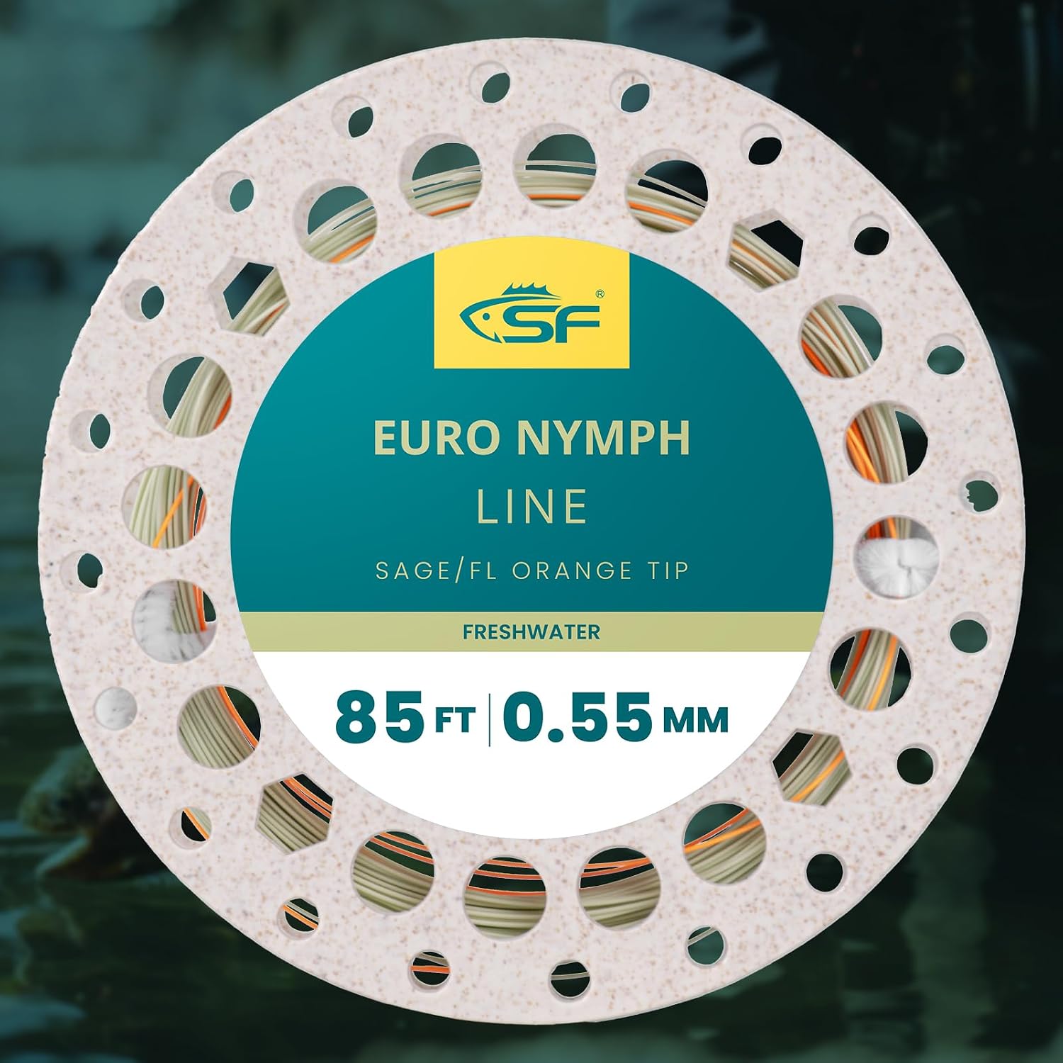 SF Euro Nymph Level Line 0.55mm Floating Fly Fishing Line with 2 Welded Loops 25FT/7.6M，85FT/25.9M Fly Line
