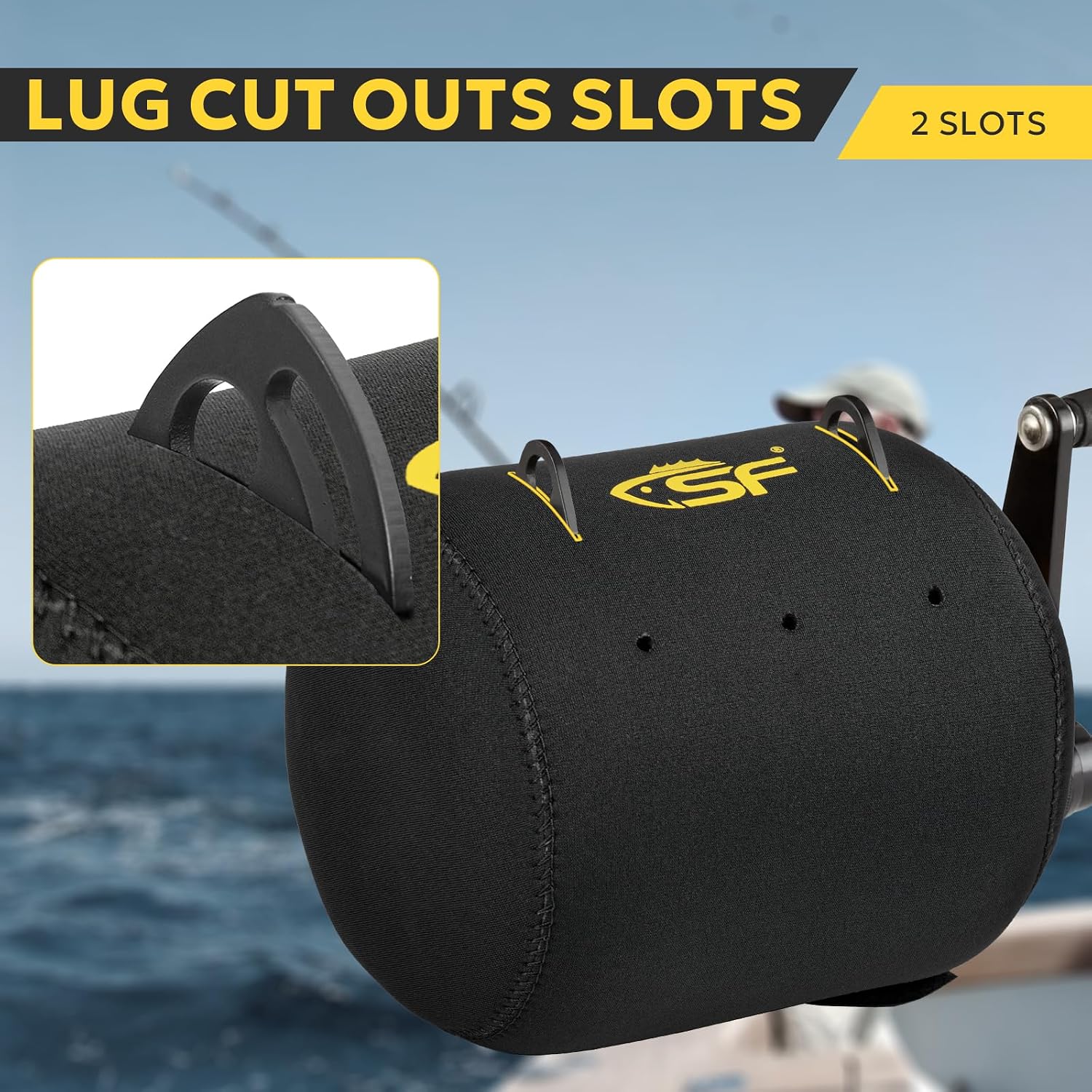 SF Neoprene Conventional Reel Covers Round Reel Case Protective Cover Shield Pouch, XXS/XS/S/M/L/XL/XXL Size, Black