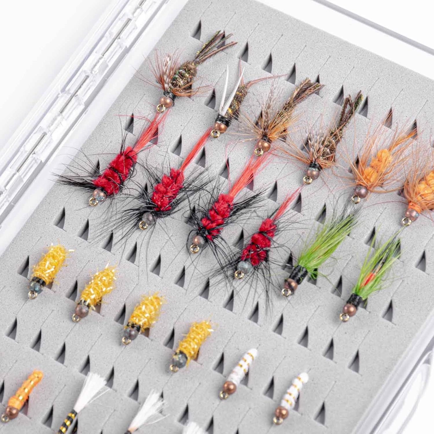 SF Slim Fishing Fly Box Thin Trout Flies Plastic Clear Fishing Box
