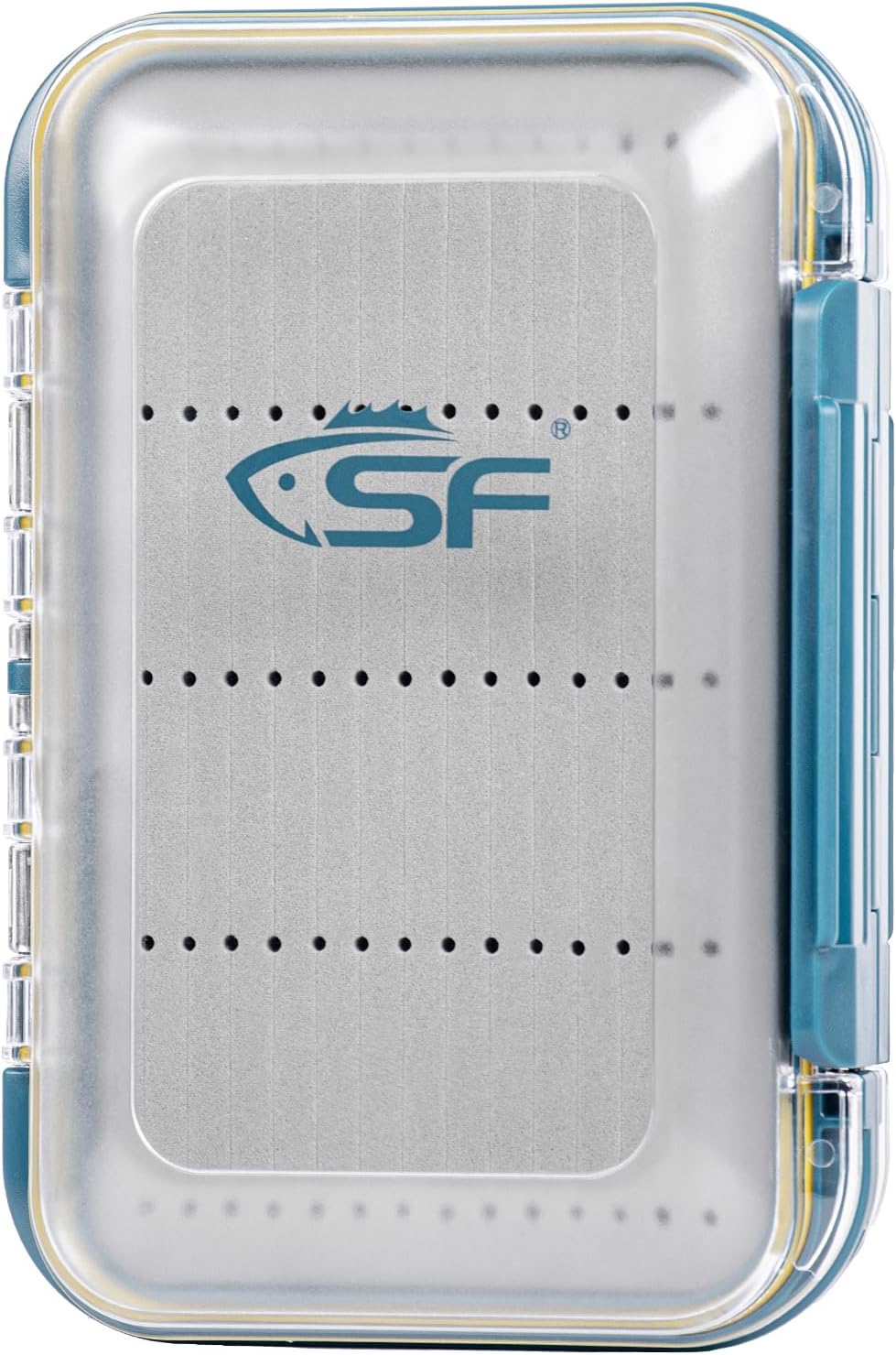 SF Large Waterproof Fly Box - Double Sided Clear Lid - Ice Fishing & Jig Head Tackle Box - Fly Flies (Dry, Wet, Nymph, Streamer) & Foam