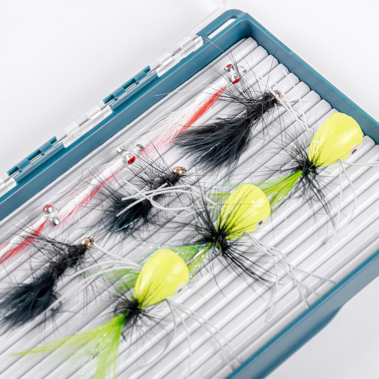 SF Streamer Fly Fishing Box with Magnetic Closure & Clear Lid, Polycarbonate Fly Box for Streamers, Nymphs and Trout