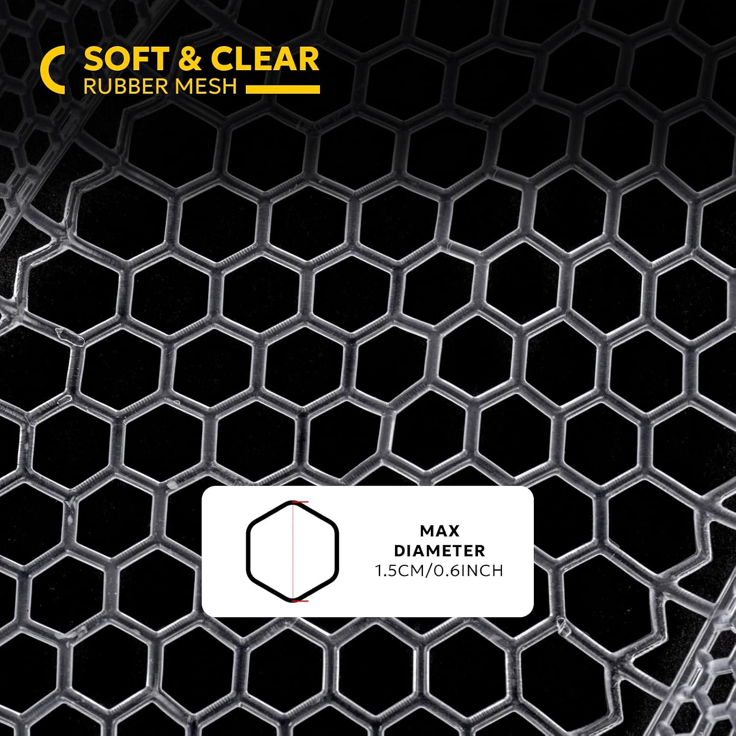 SF Fly Fishing Landing Net Soft Rubber Mesh Trout Net Catch and Release Net