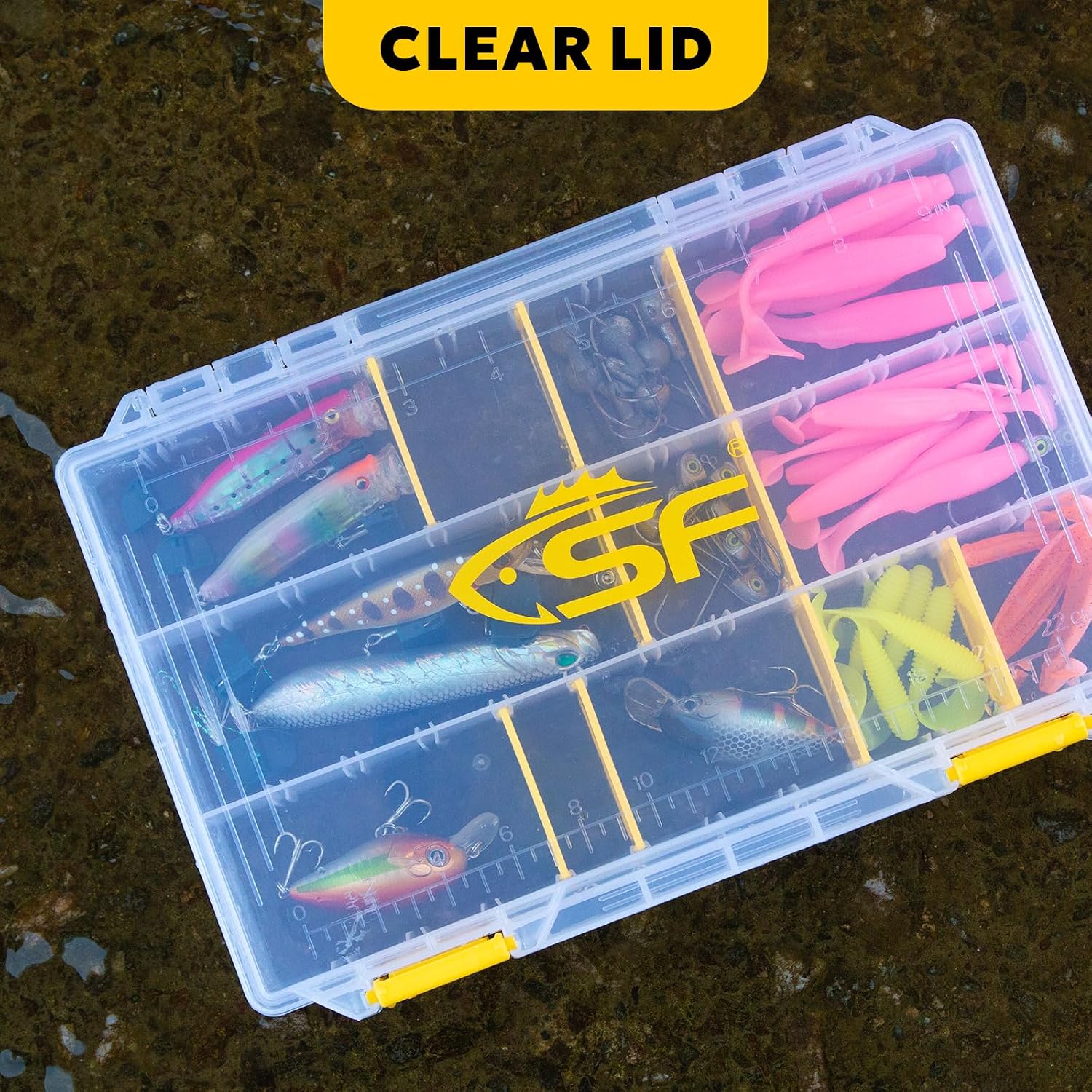 SF Tackle Box 3600 Plastic Tackle Trays Fishing Tackle Box Storage Organizer with Removable Dividers 2/4 Packs Lure Terminal Storage
