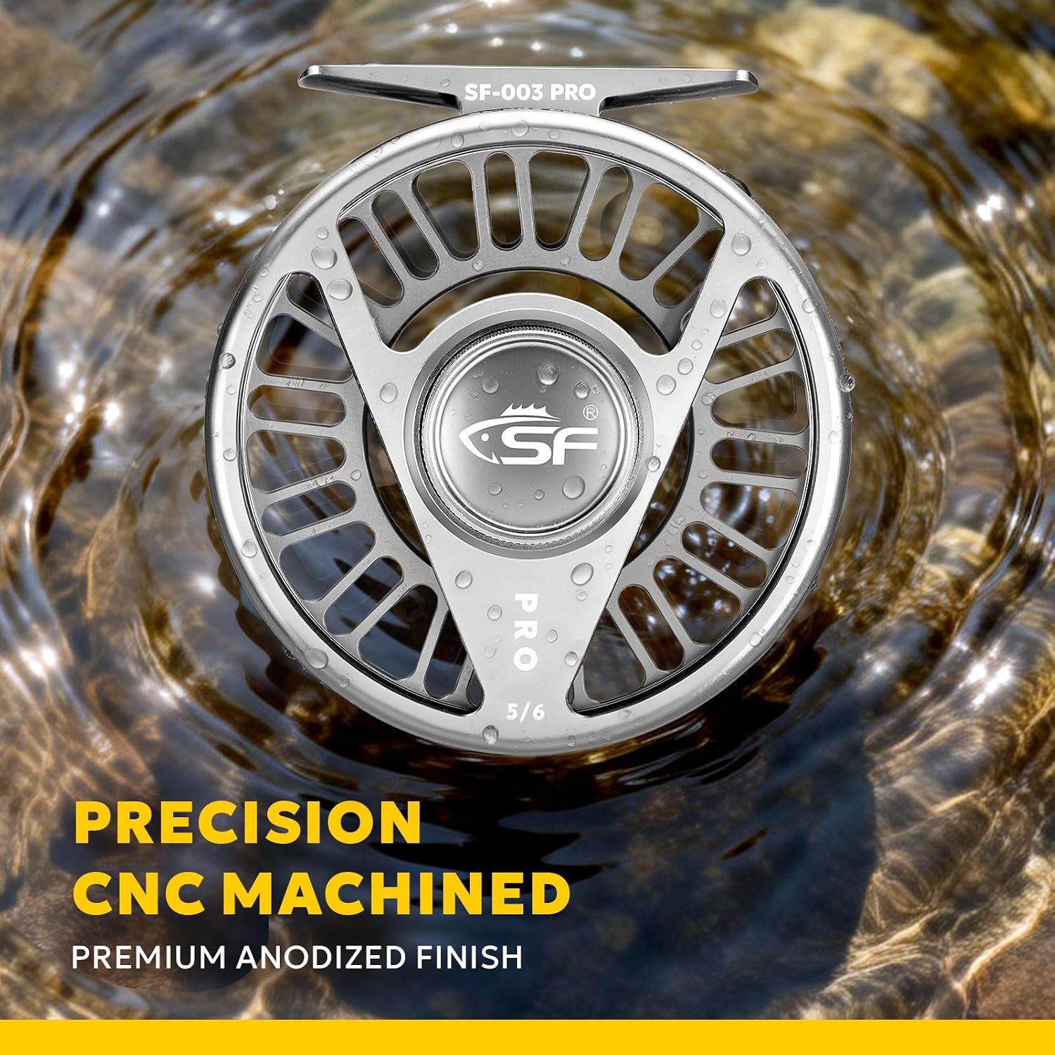 SF SF-003 Pro Fly Fishing Reel for Freshwater,CNC Precision Machining Process,Mid Arbor Design,Smooth Drag System,Lightweight Aluminum Body