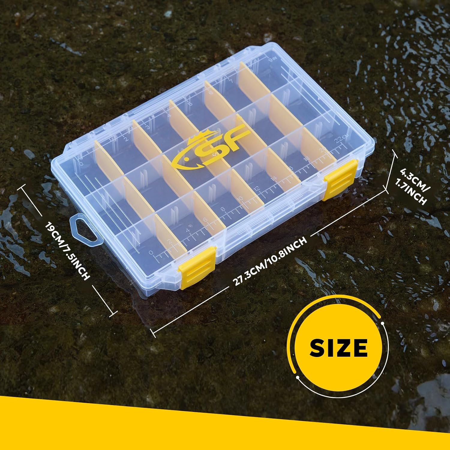 SF Tackle Box 3600 Plastic Tackle Trays Fishing Tackle Box Storage Organizer with Removable Dividers 2/4 Packs Lure Terminal Storage