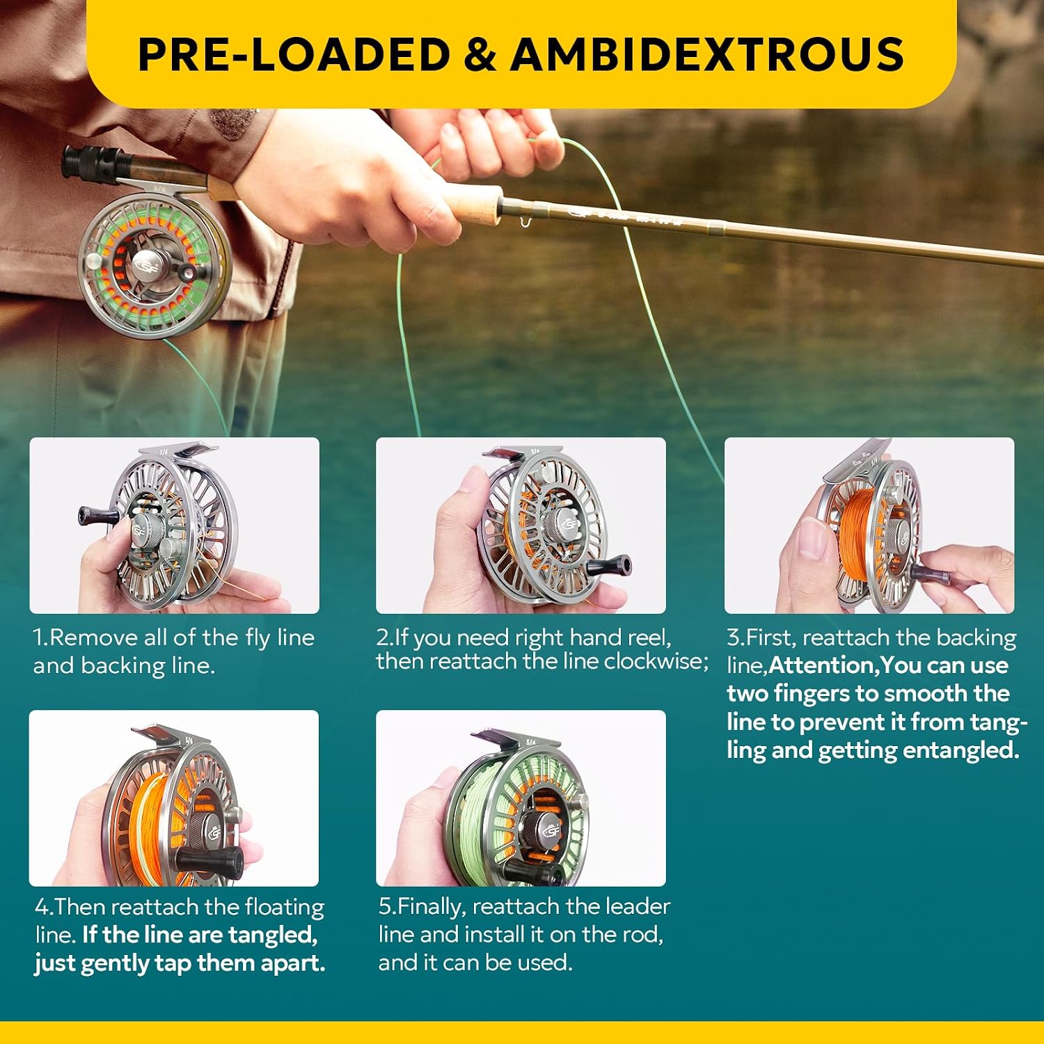 SF SF-003 Pro Fly Fishing Reel for Freshwater,CNC Precision Machining Process,Mid Arbor Design,Smooth Drag System,Lightweight Aluminum Body