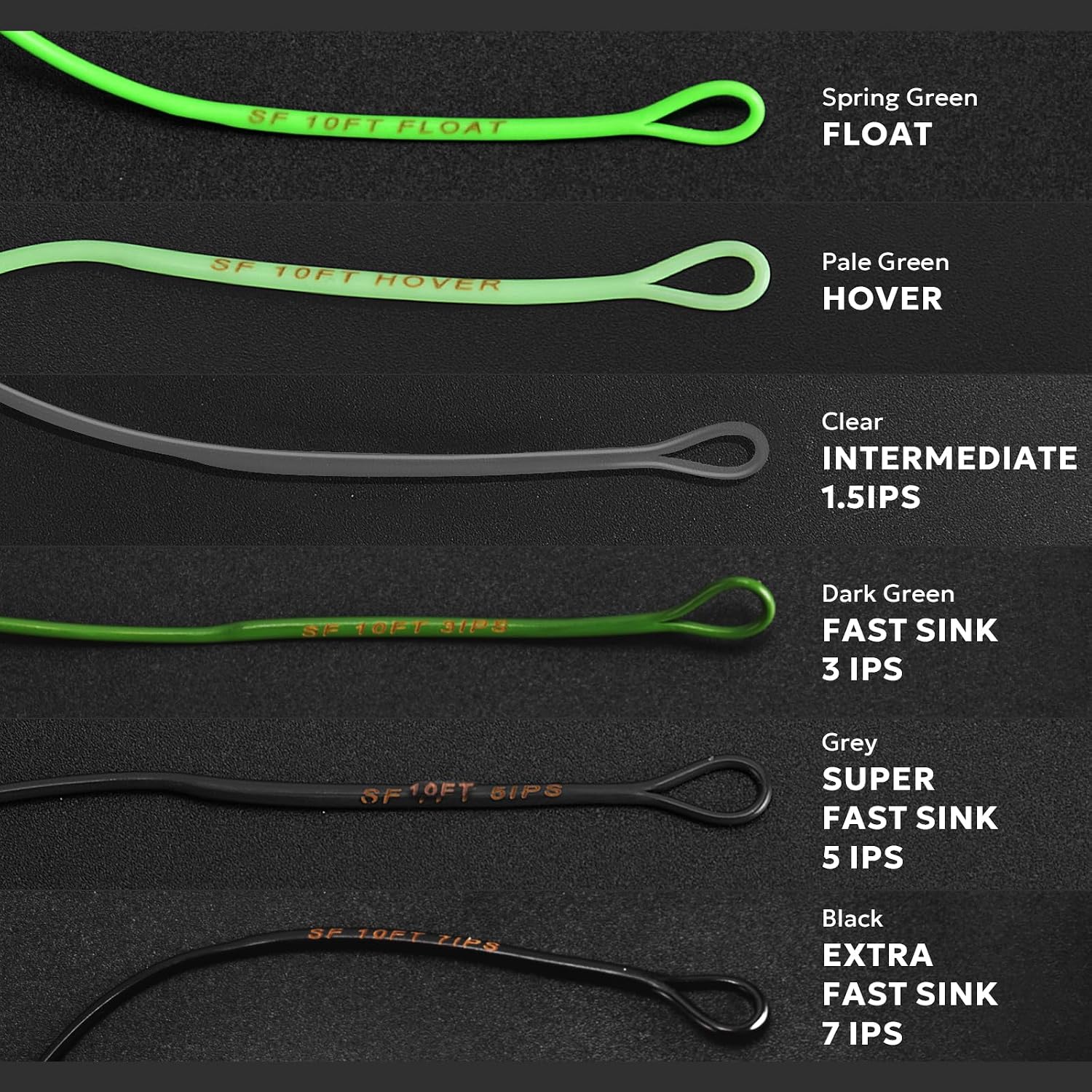 SF Fly Fishing Polyleader Monofilament Core Leader Line Fly Line for 7' Trout and 10' Salmon Poly Leader 7FT/10FT Float Hover Intermediate 3/5/7IPS