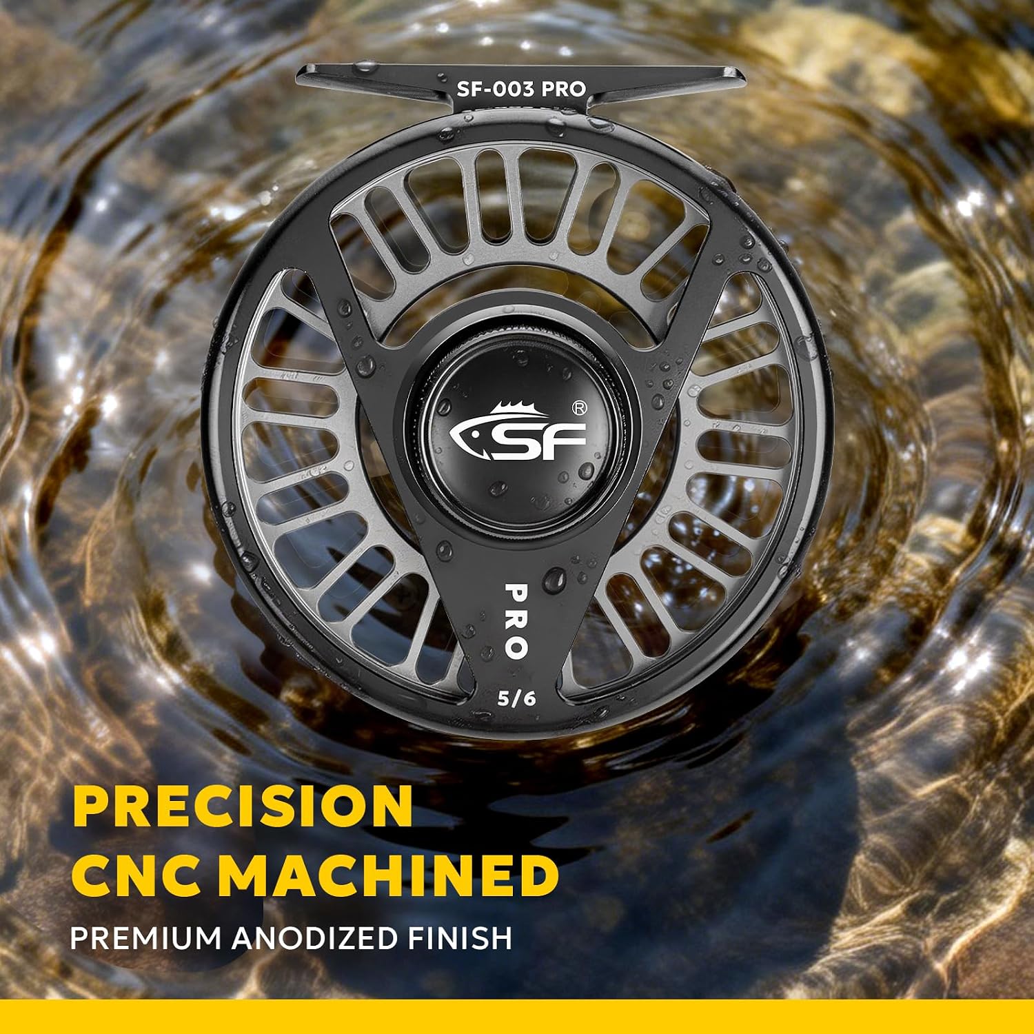 SF SF-003 Pro Fly Fishing Reel for Freshwater,CNC Precision Machining Process,Mid Arbor Design,Smooth Drag System,Lightweight Aluminum Body
