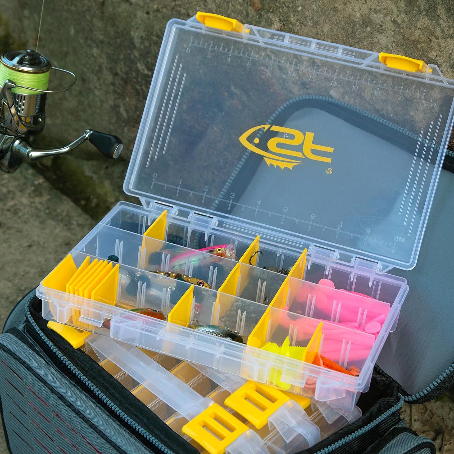 SF Tackle Box 3600 Plastic Tackle Trays Fishing Tackle Box Storage Organizer with Removable Dividers 2/4 Packs Lure Terminal Storage