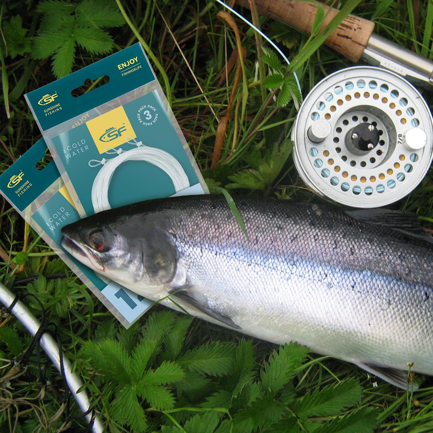 SF Pre-Tied Loop Fly Fishing Tapered Leader Nylon Clear Trout Freshwater Saltwater Bonefish Permit Bass Salmon Steelhead 7.5FT 9FT 10FT 12FT 15FT 0X 1X 2X 3X 4X 5X 6X 7X