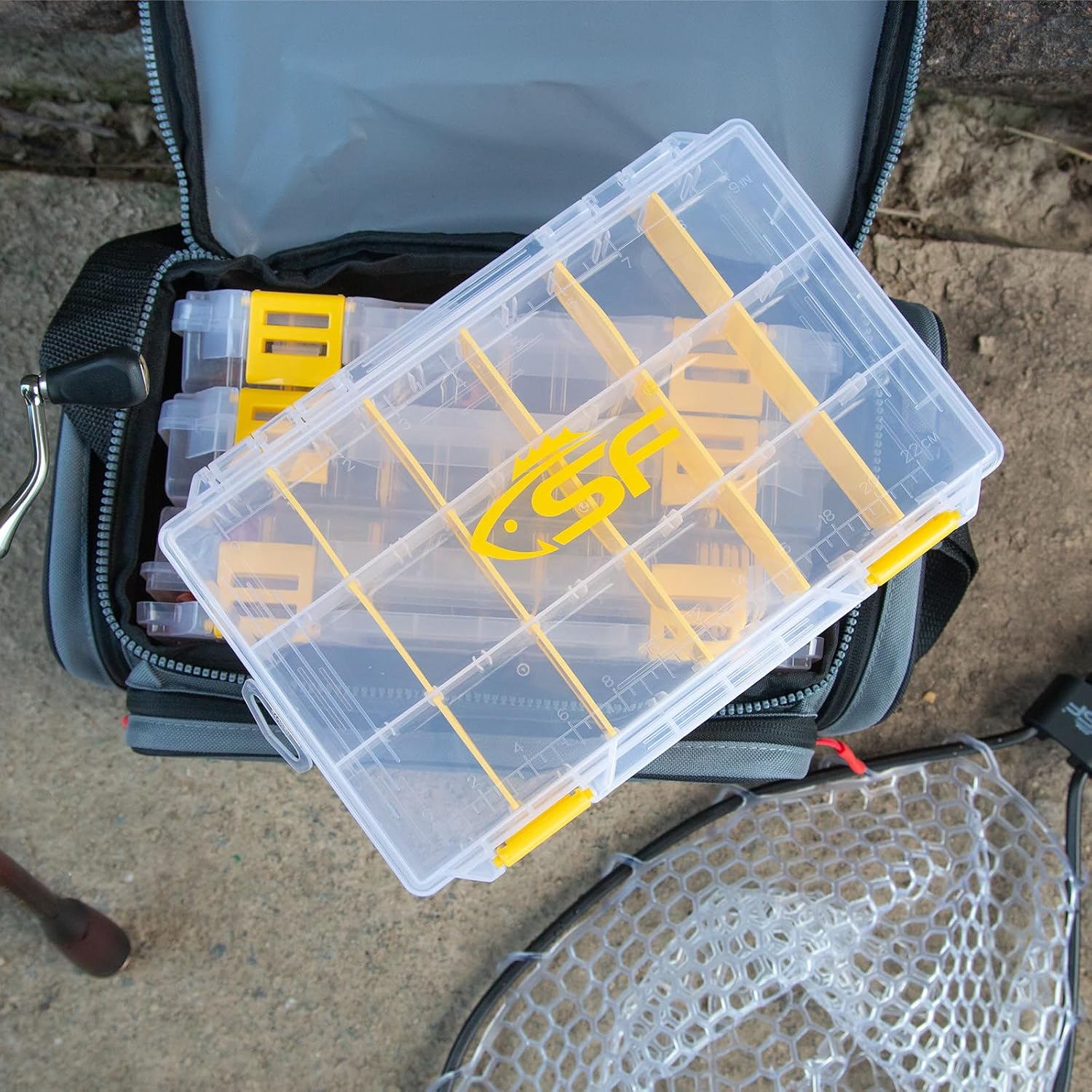 SF Tackle Box 3600 Plastic Tackle Trays Fishing Tackle Box Storage Organizer with Removable Dividers 2/4 Packs Lure Terminal Storage