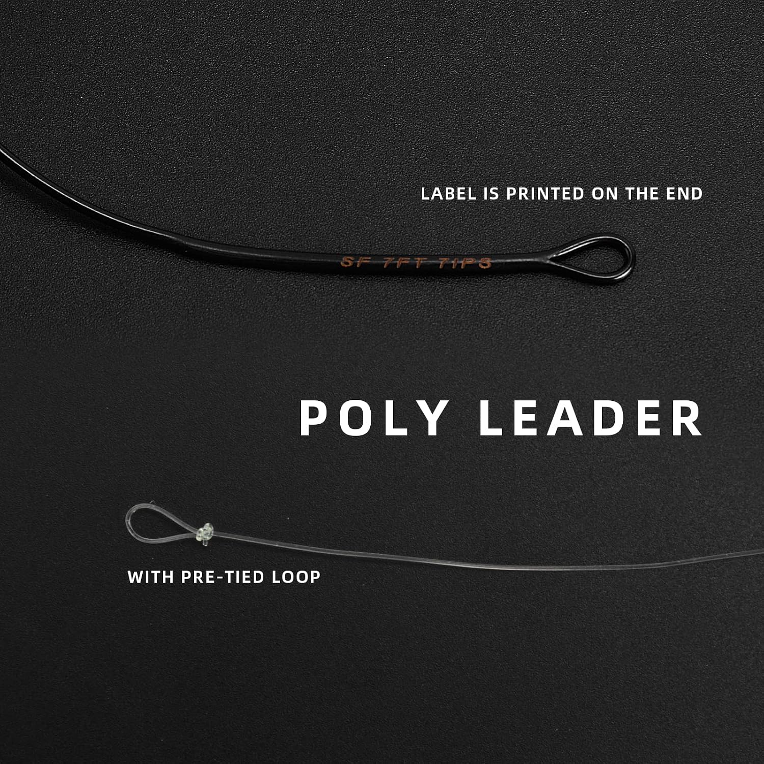 SF Fly Fishing Polyleader Monofilament Core Leader Line Fly Line for 7' Trout and 10' Salmon Poly Leader 7FT/10FT Float Hover Intermediate 3/5/7IPS