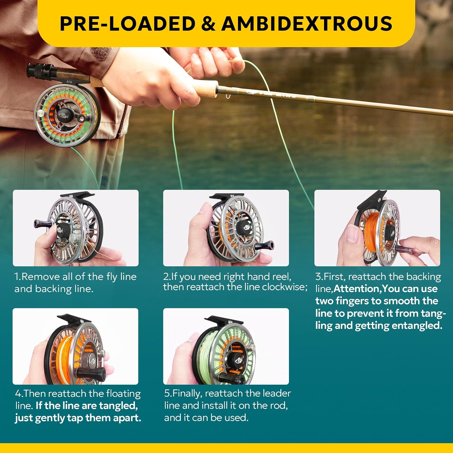 SF SF-003 Pro Fly Fishing Reel for Freshwater,CNC Precision Machining Process,Mid Arbor Design,Smooth Drag System,Lightweight Aluminum Body