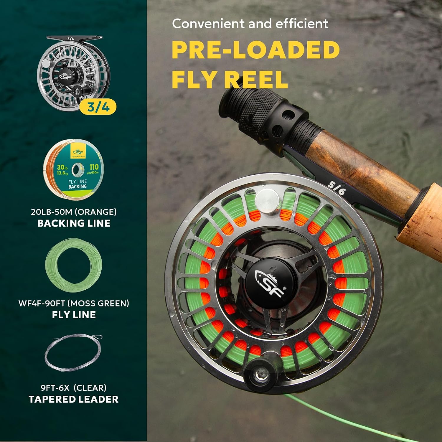 SF SF-003 Pro Fly Fishing Reel for Freshwater,CNC Precision Machining Process,Mid Arbor Design,Smooth Drag System,Lightweight Aluminum Body