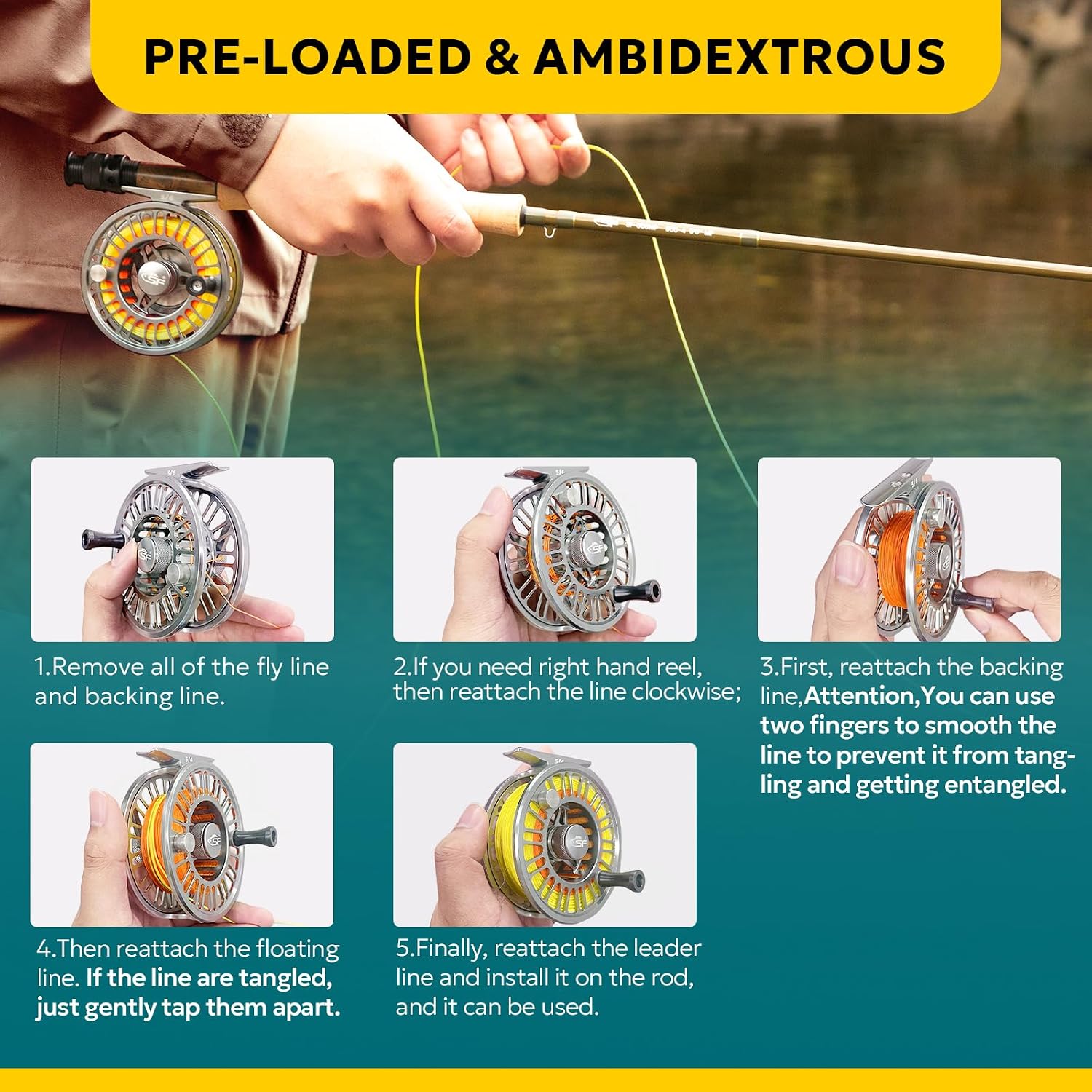 SF SF-003 Pro Fly Fishing Reel for Freshwater,CNC Precision Machining Process,Mid Arbor Design,Smooth Drag System,Lightweight Aluminum Body