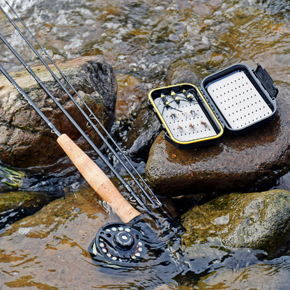 SF Fly Fishing Medium-Fast Action Rod Combo Kit 4 Piece 3/4wt 7.6FT for New and Younger Anglers