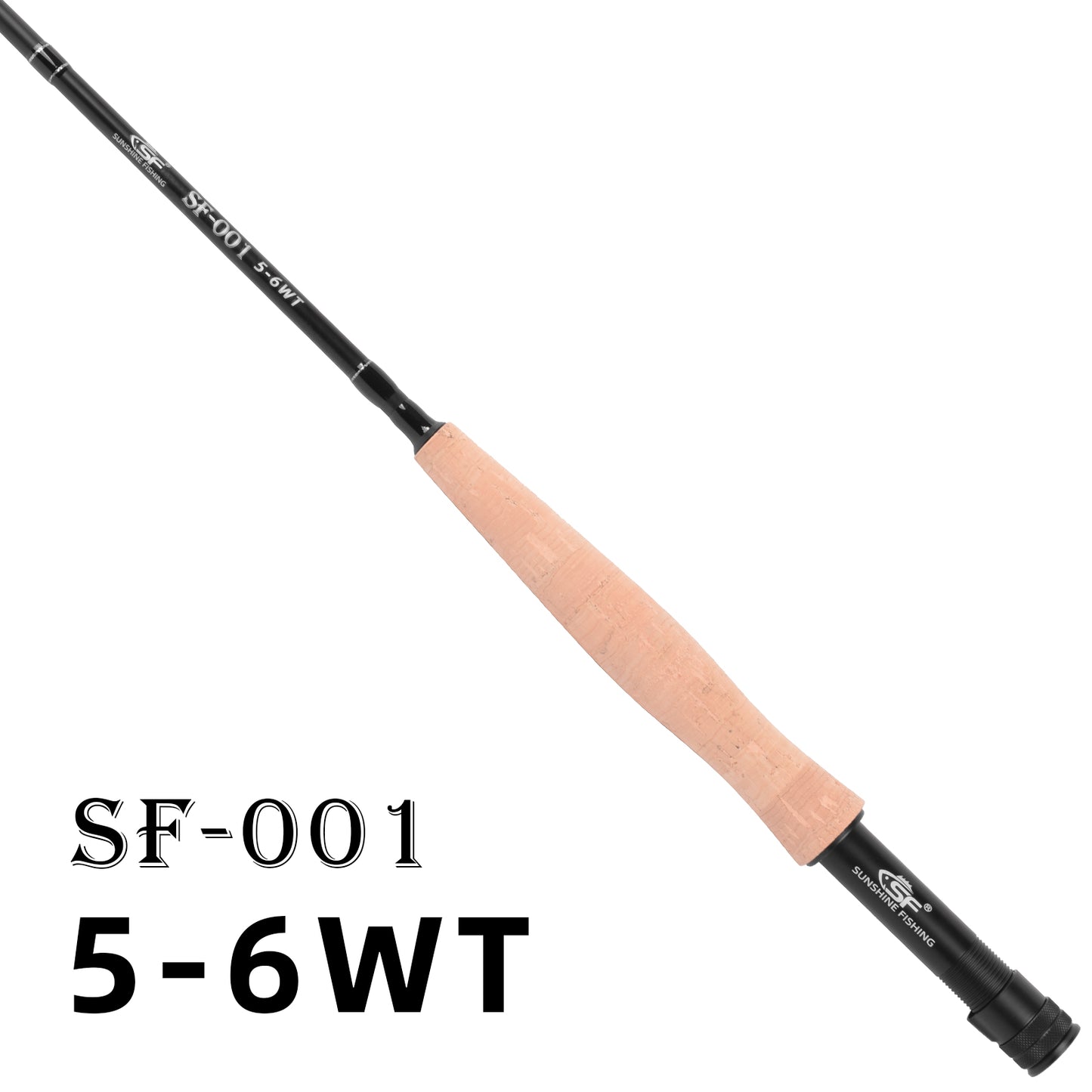 SF Fly Fishing Rod 4 Piece 3/4wt 7.6FT Matt Black IM7 Carbon Fiber for Starter Trout