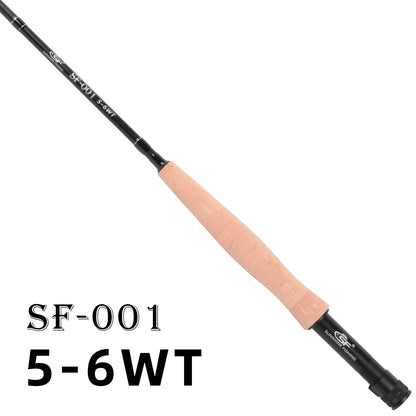 SF Fly Fishing Rod 4 Piece 3/4wt 7.6FT Matt Black IM7 Carbon Fiber for Starter Trout