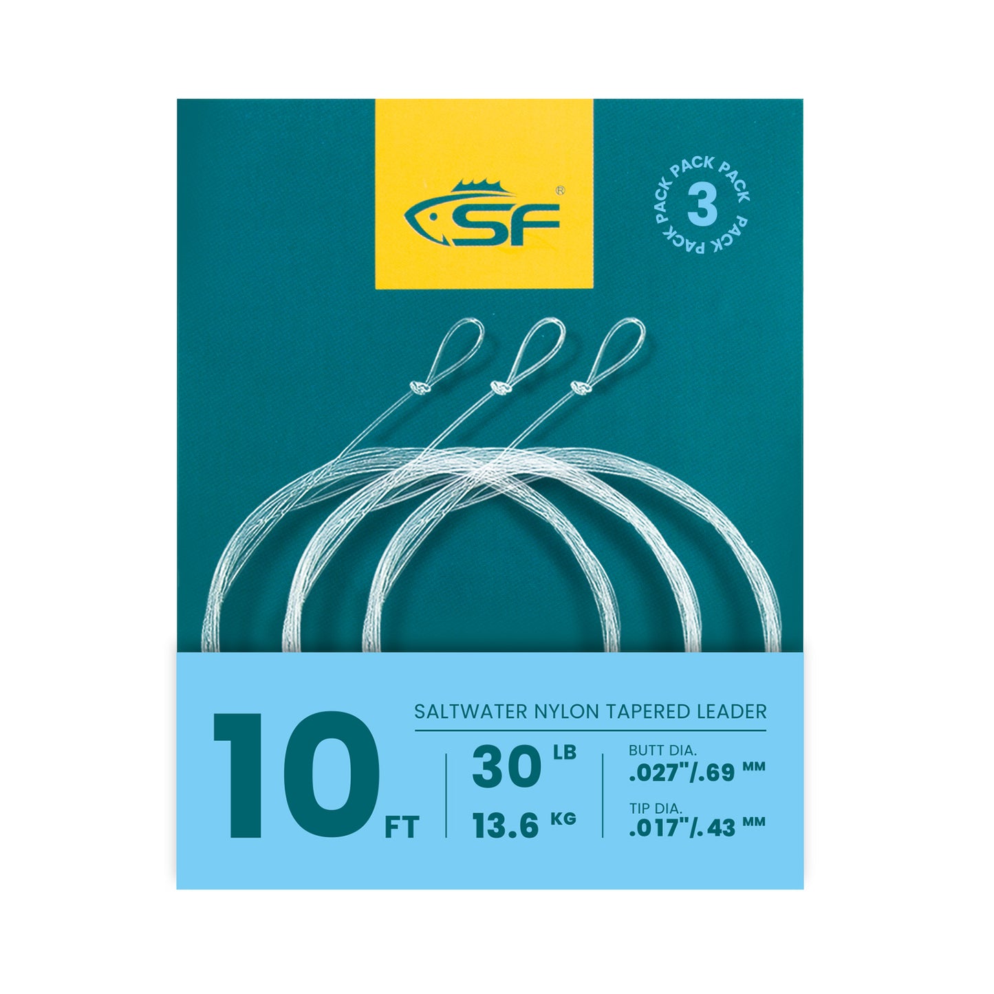 SF Pre-Tied Loop Saltwater Tapered Leader Fly Fishing