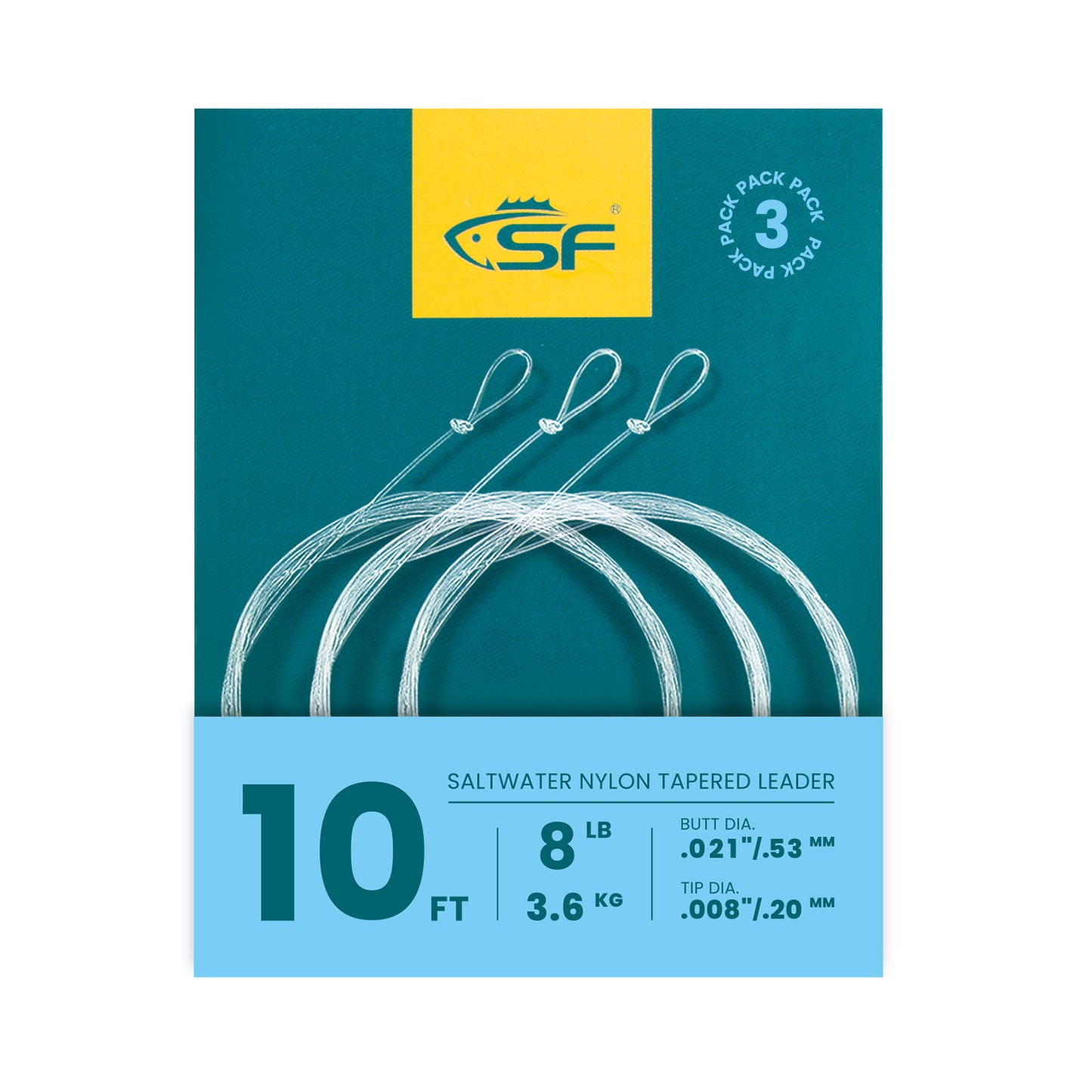 SF Pre-Tied Loop Saltwater Tapered Leader Fly Fishing