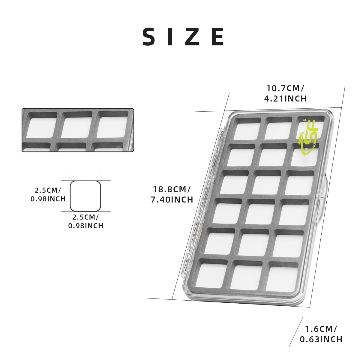 SF Slim Floatable Fly Box Super Thin Clear Multi Magnetic 6/12/18 Compartments