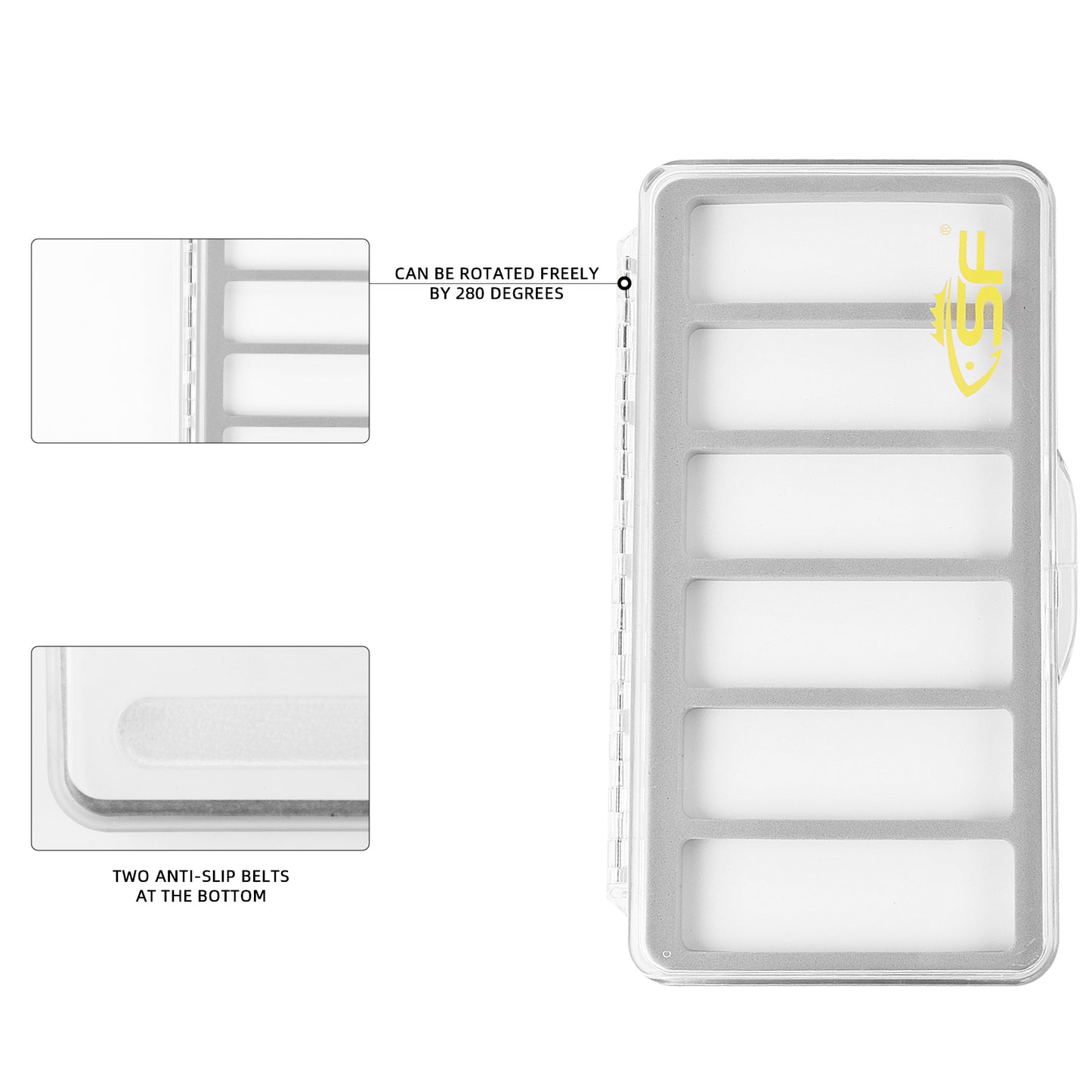 SF Slim Floatable Fly Box Super Thin Clear Multi Magnetic