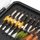 SF Slim Fishing Box Thin Trout Flies Plastic Clear Lid Triangle Black Foam