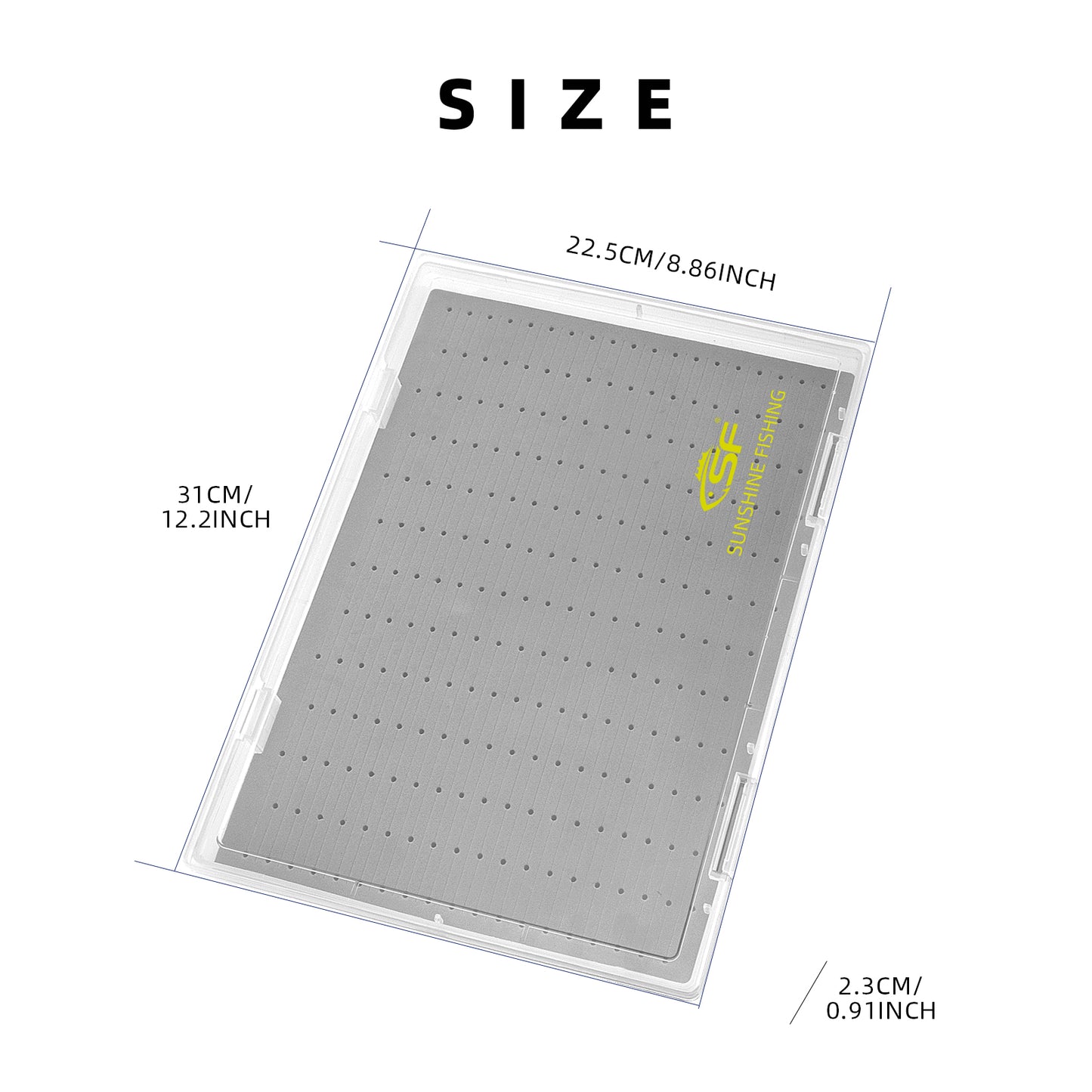 SF Collection Fly Boxes Clear Fly Fishing Box A4 Extra Large Capacity