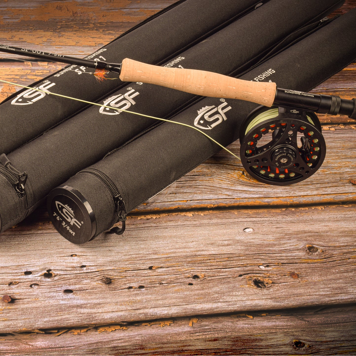 SF Fly Fishing Rod 4 Piece 7/8wt 9FT Matt Black IM7 Carbon Fiber for Starter Bass Pike Carp