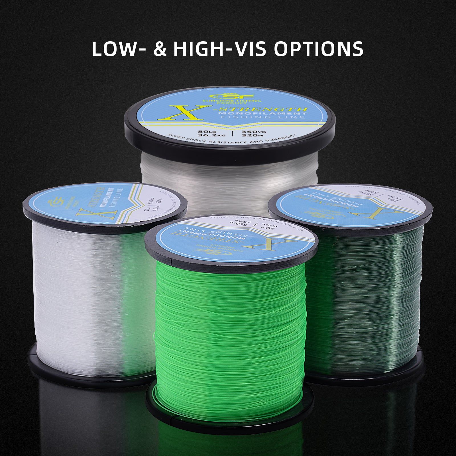 SF Monofilament Fishing Line with Spool 8/10/12/15/20/25/30/40/50