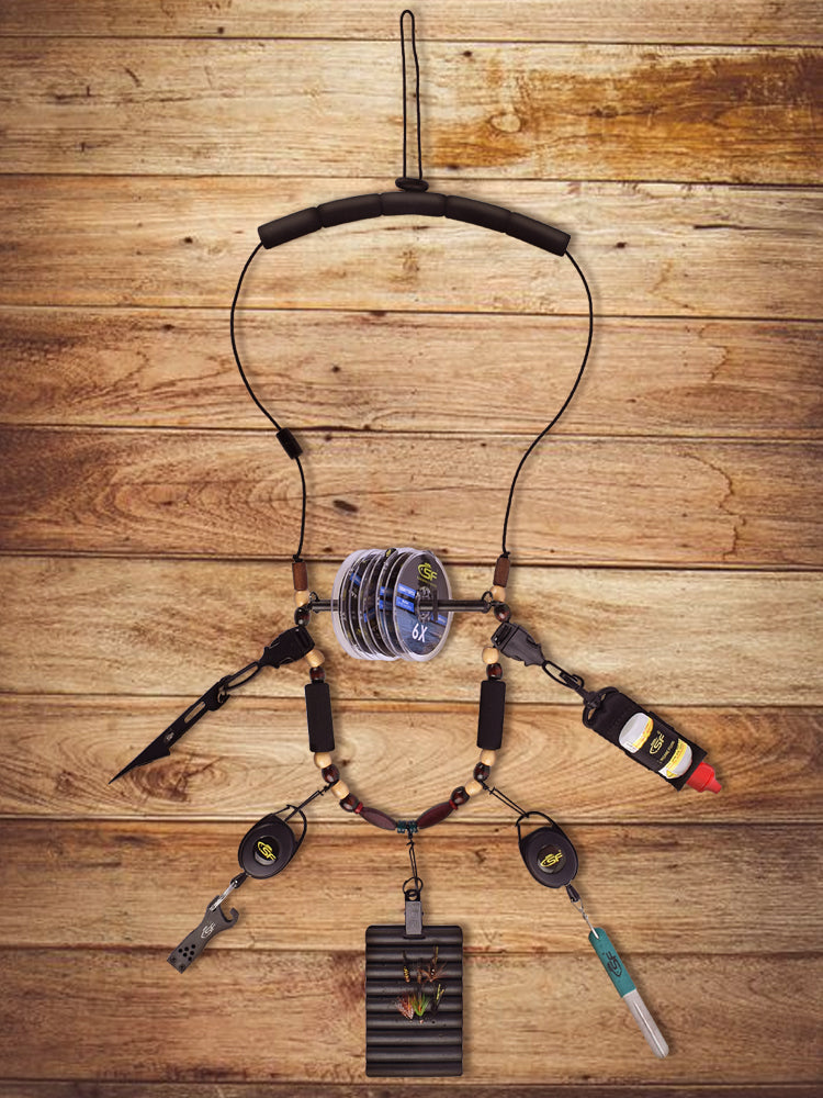  SF Fly Fishing Lanyard Neck Loaded Necklace Adjustable Include  Tippet, Plier, Zinger Retractor, Nippers, Hook Sharpener, Fly Patch &  Floatant Bottle Holder : Sports & Outdoors