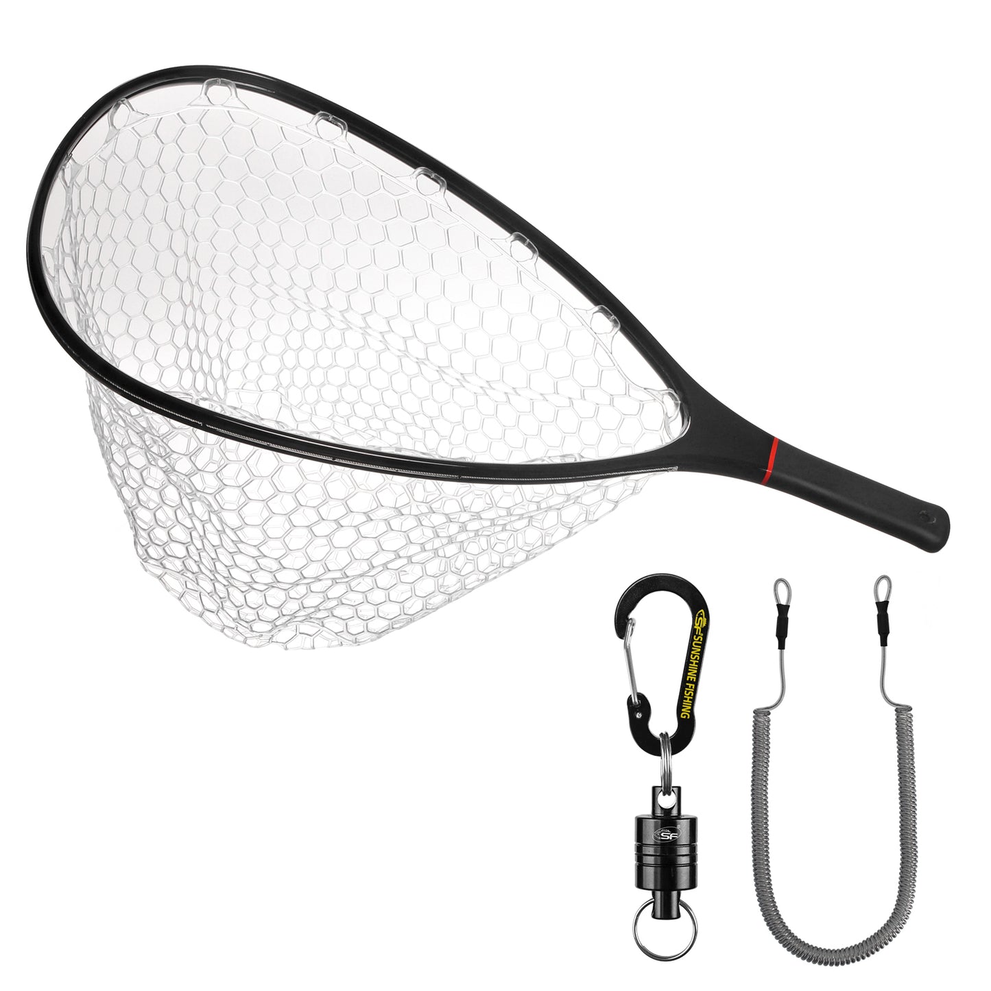 SF Sf Fly Fishing Landing Net Soft Silicone Rubber Small Mesh