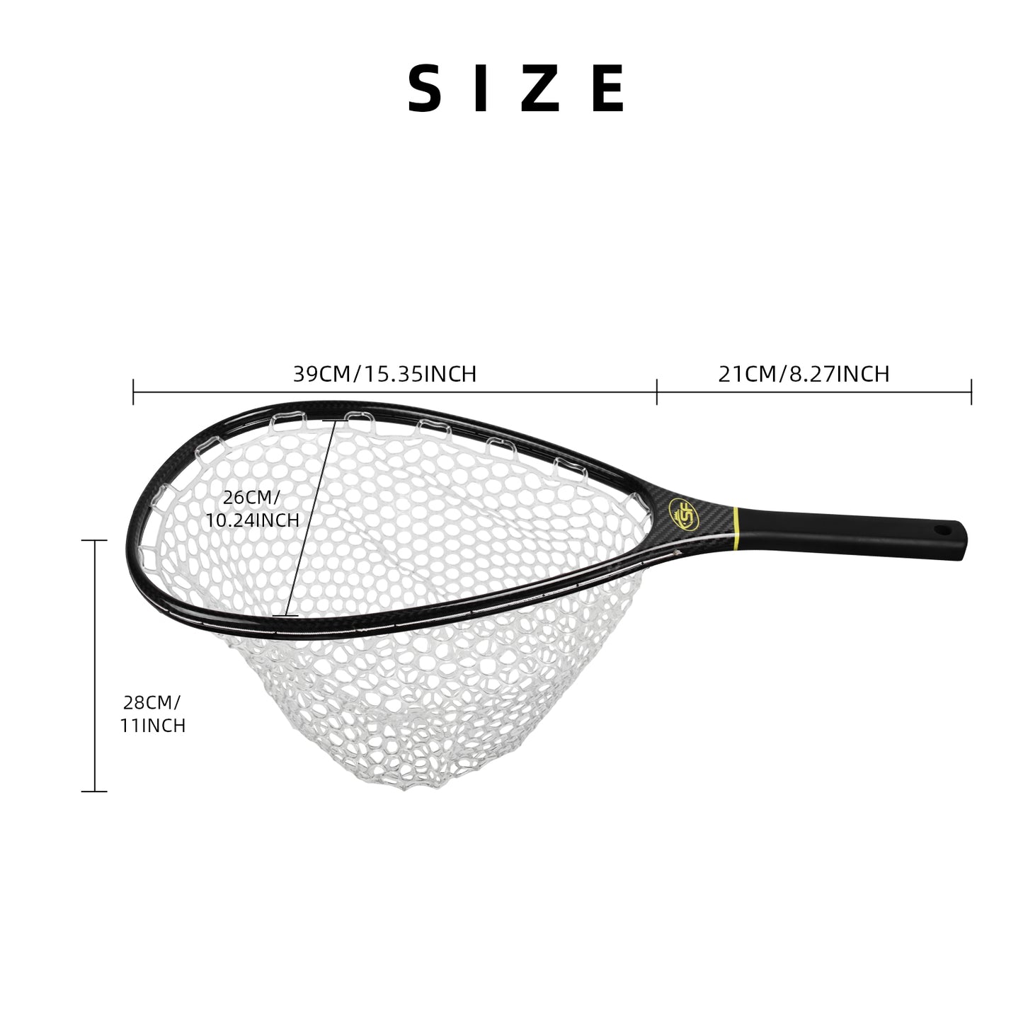 SF Fly Fishing Stealth Carbon Fiber Landing Net with Black Magnetic Net Release