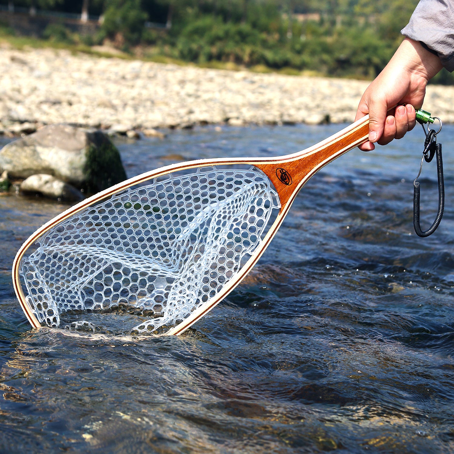 SF Sf Fly Fishing Landing Net Soft Silicone Rubber Small Mesh