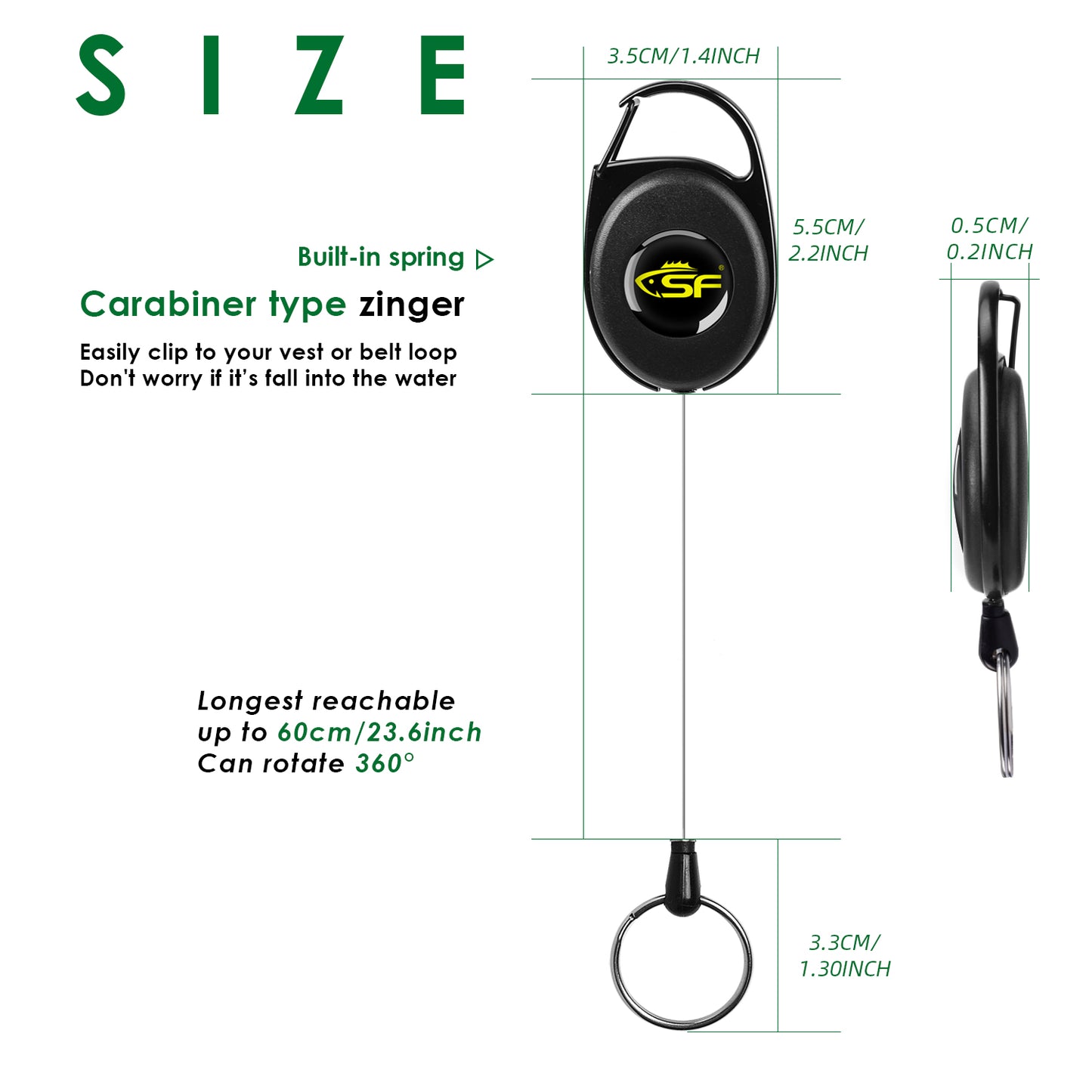 SF Fly Fishing Zinger Retractor 3 pcs