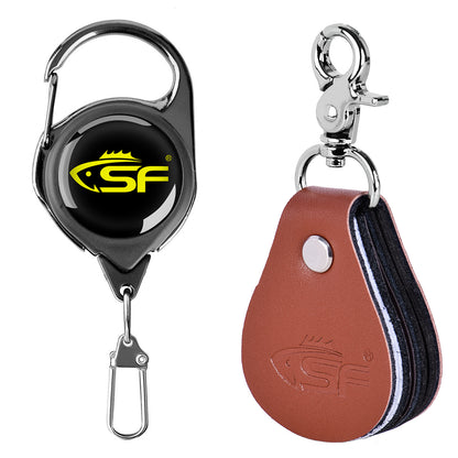 SF 3 in 1 Fly Fishing Fly line Leader Straightener and Line Cleaner with Zinger Retractor