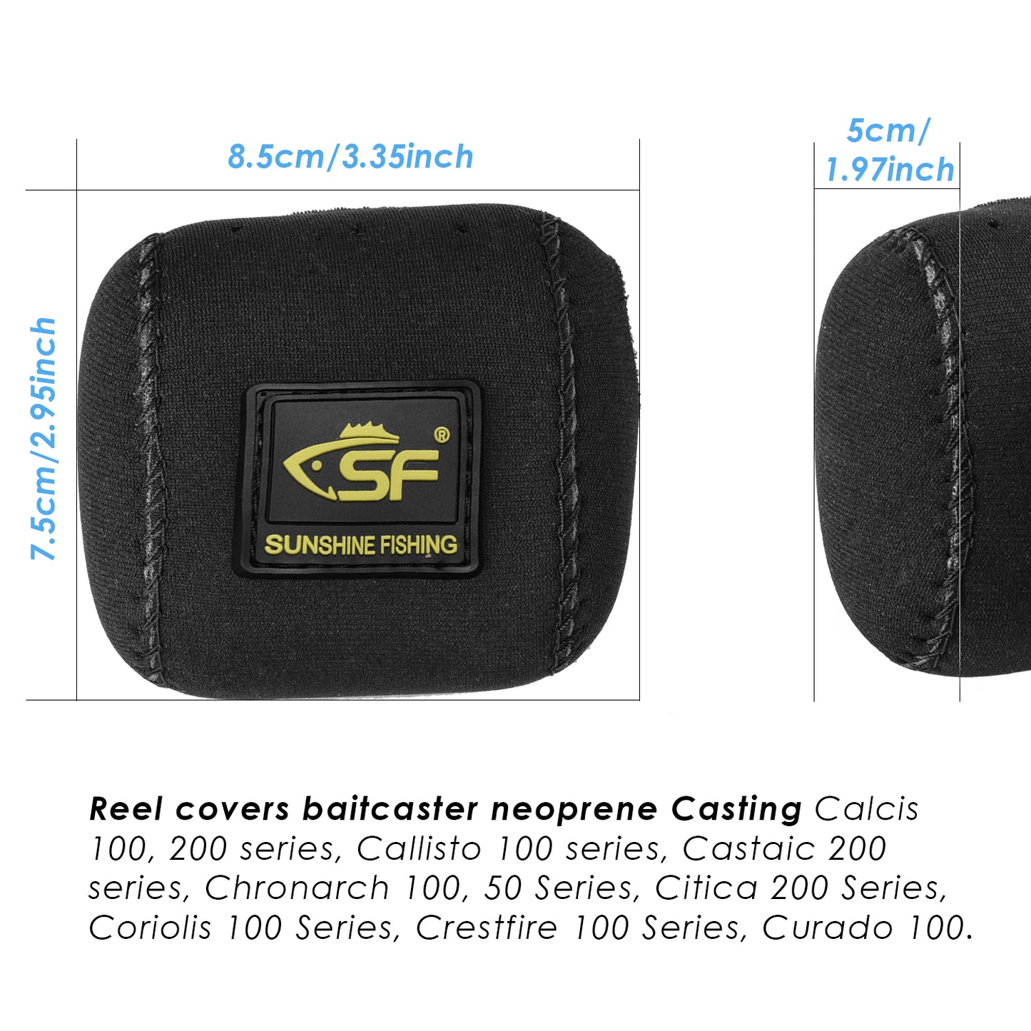 SF Low Profile Neoprene Baitcaster Reel Covers (Baitcast up to 200 Series)
