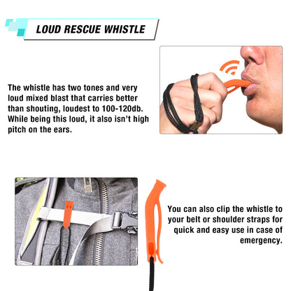 SF Retractable Ice Fishing Picks with Emergency Whistles with Lanyard for Rescue Signaling Skating Sled Walking on Ice