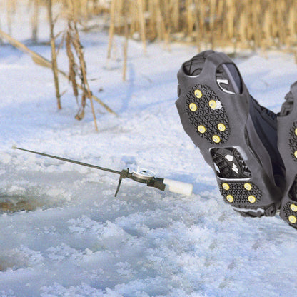 SF Ice Traction Cleats for Shoes and Boots Large Rubber with 10 Steel