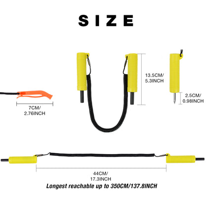 SF Ice Fishing Safety Kit Retractable Ice Picks, Safety Whistle, Ice Cleats for Shoes and Boots Emergency Accessories Outfit for Skating Sled Walking on Ice