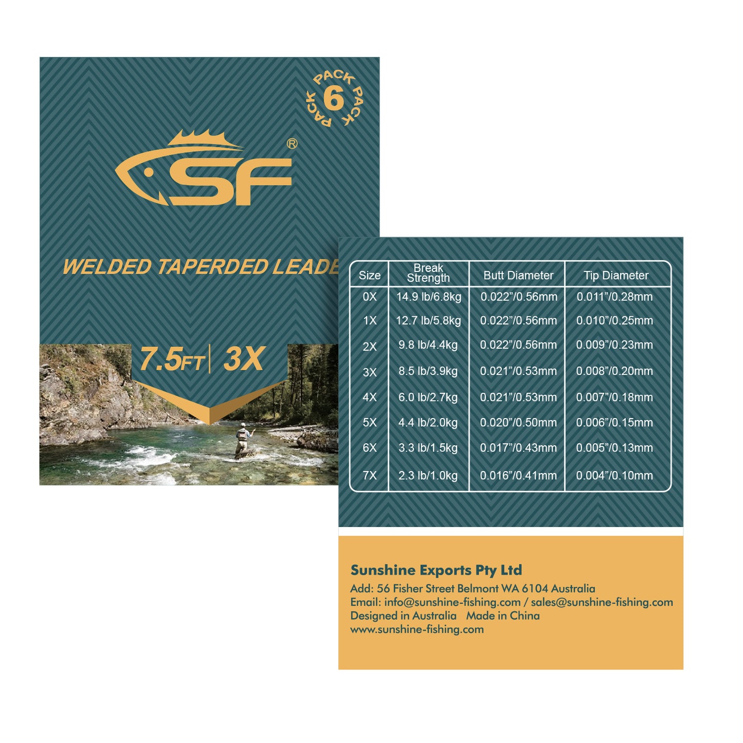 SF Nylon Welded Tapered Leader (6 Packs)