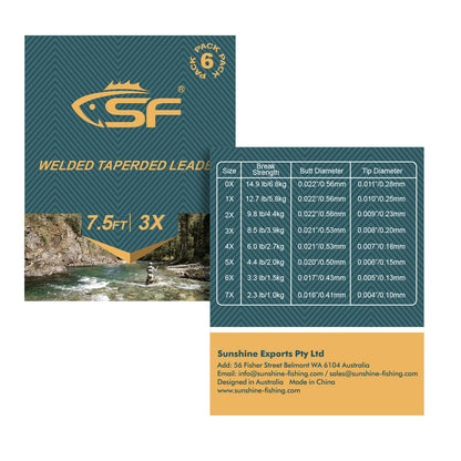 SF Nylon Welded Tapered Leader (6 Packs)