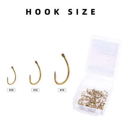 SF Short Shank Nymph Hook with Mini Storage Box #14#16#18 100Pcs